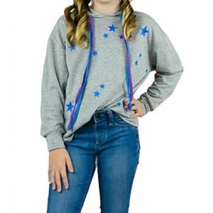 NEW ROCK CANDY girl's ombré star hoodie in grey